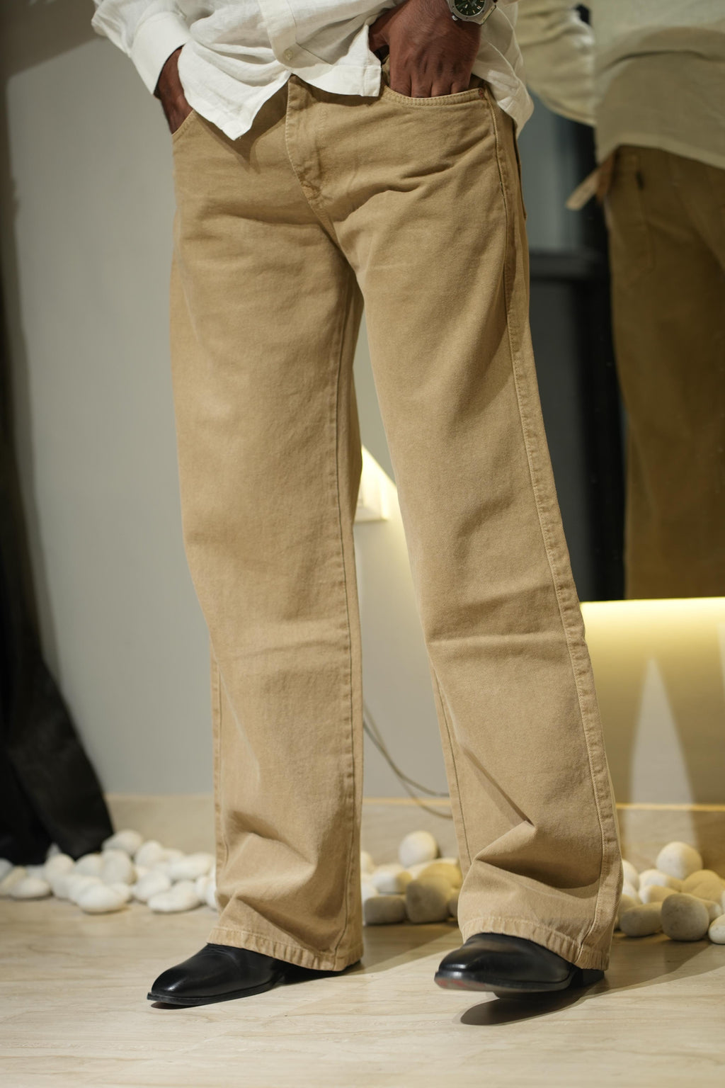 Levi’s Premium Beige Straight Fit Denim Jeans