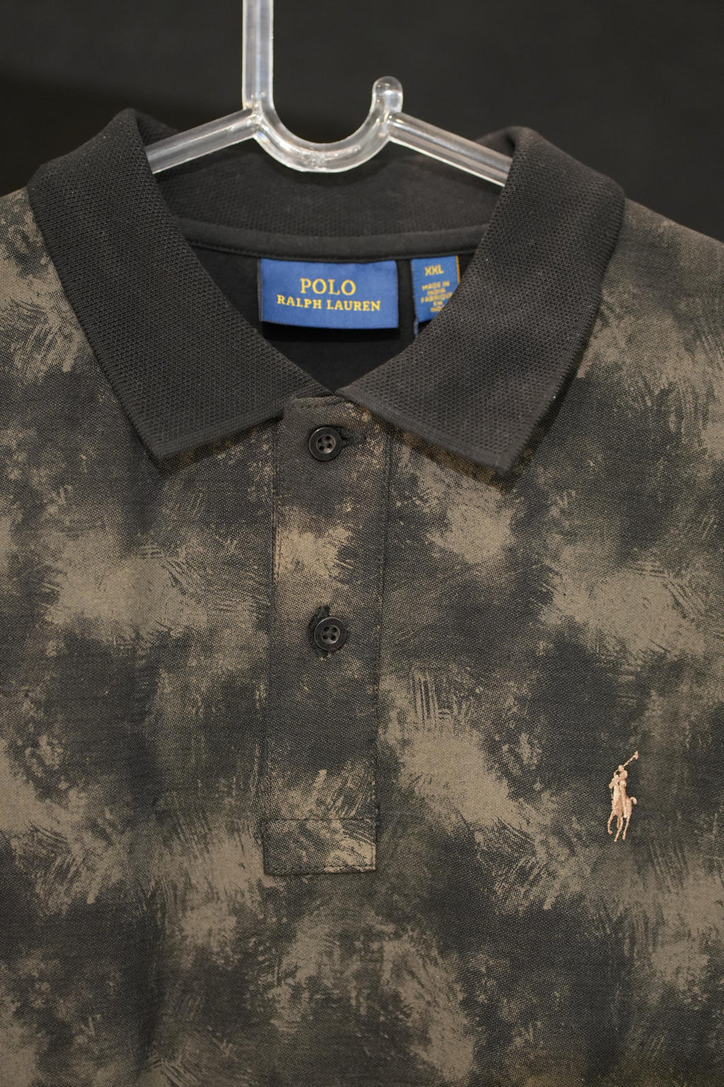 Retro Wardrobe Muddy Black Smoke Camo Polo T-Shirt