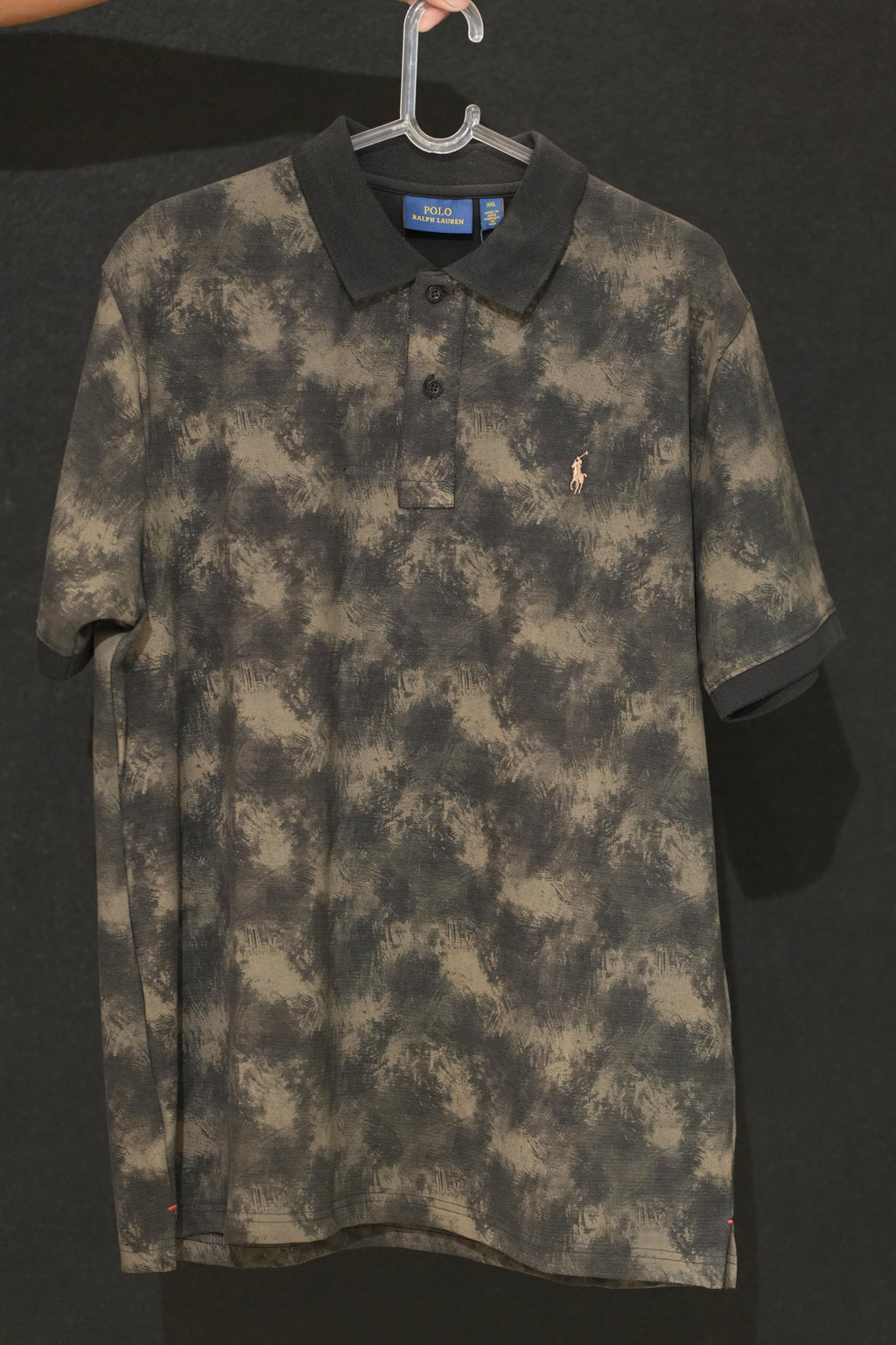 Retro Wardrobe Muddy Black Smoke Camo Polo T-Shirt