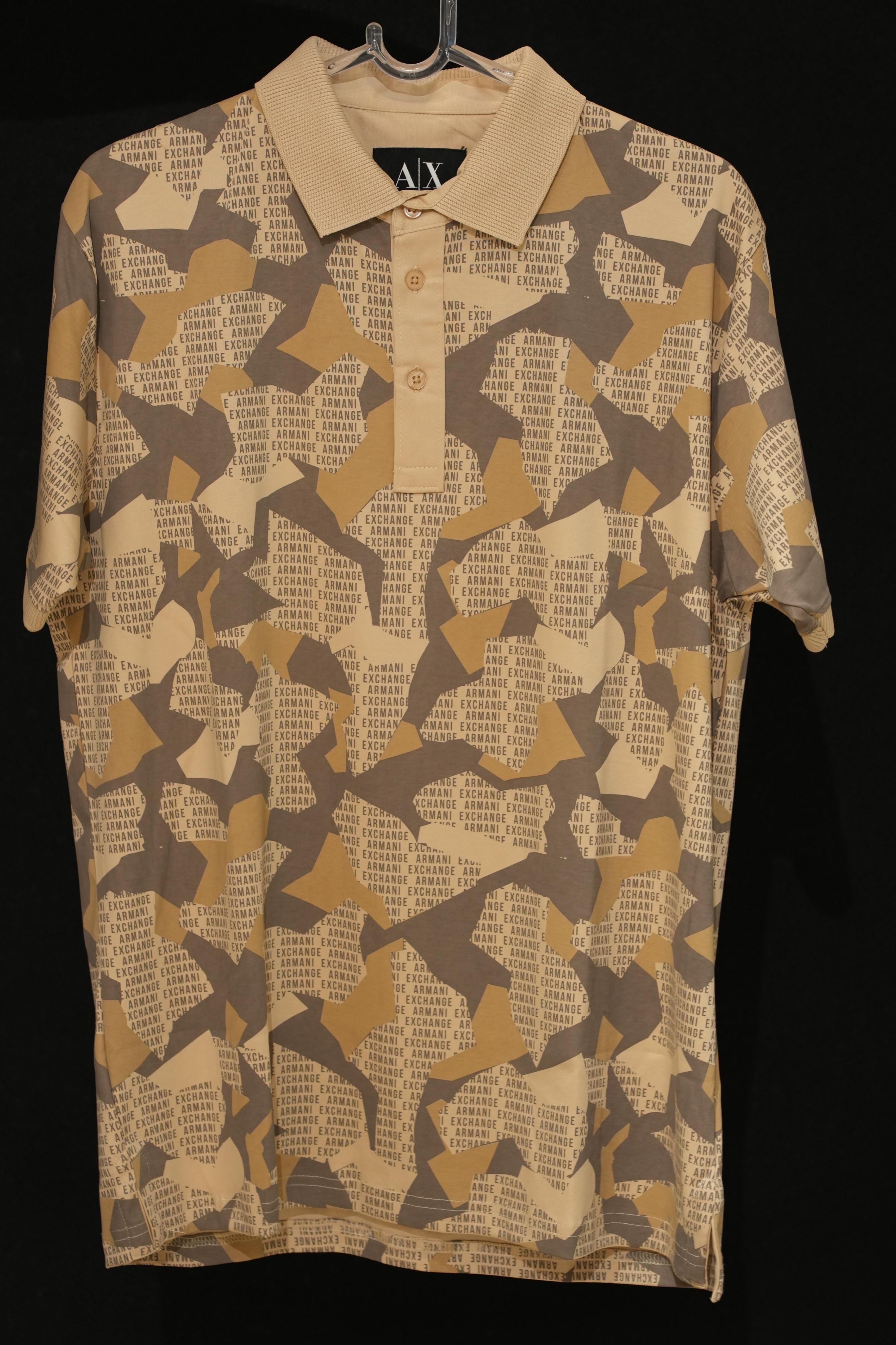 Retro Wardrobe AX Camo All-Over Print Polo T-Shirt