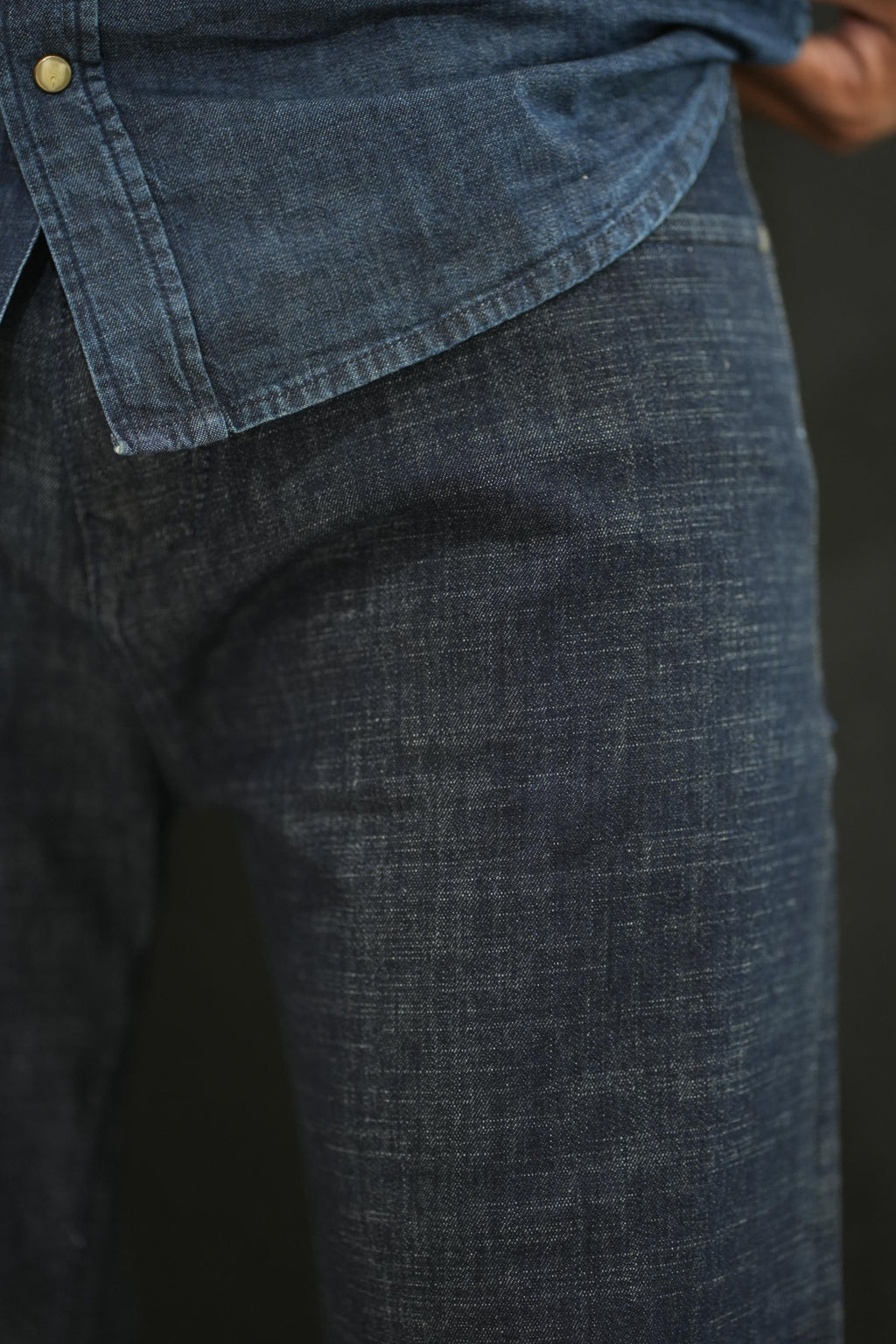 Retro Wardrobe Dark Navy Wide Leg Baggy Denim Jeans - RAW WASH