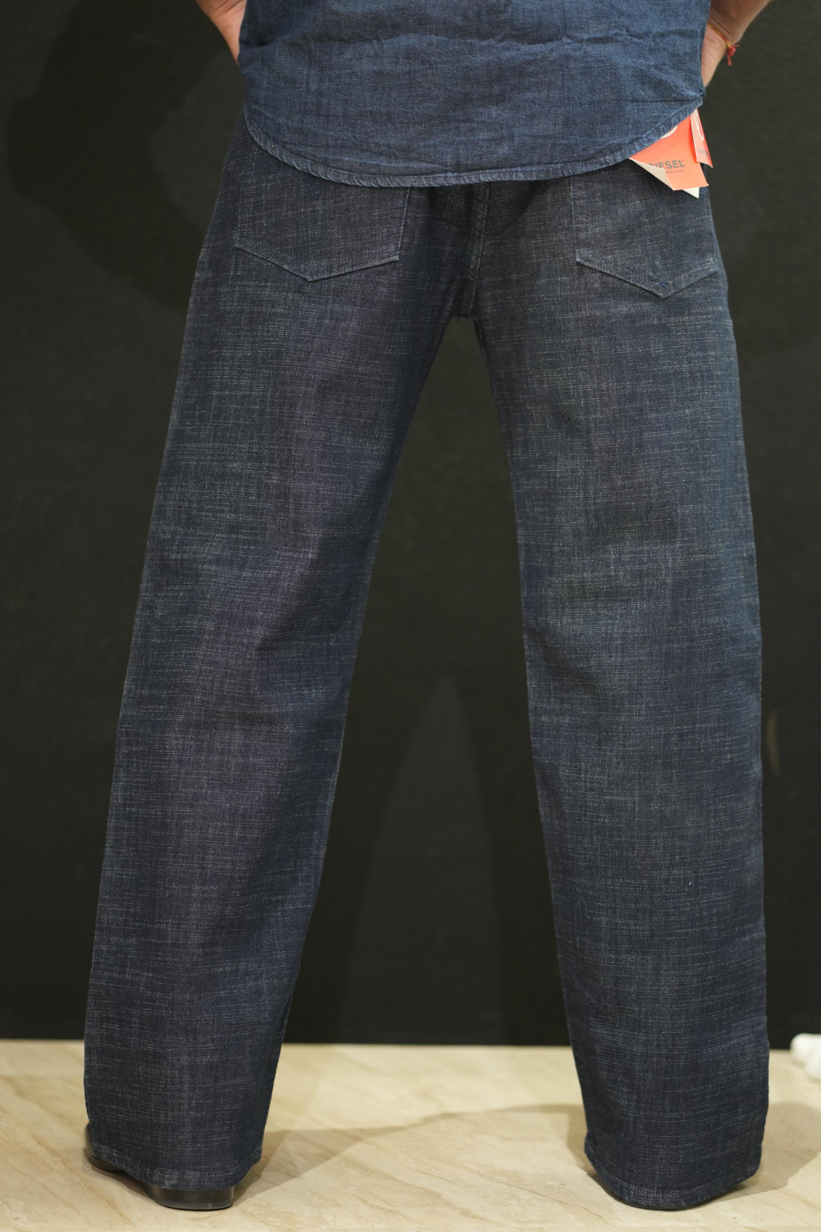 Retro Wardrobe Dark Navy Wide Leg Baggy Denim Jeans - RAW WASH