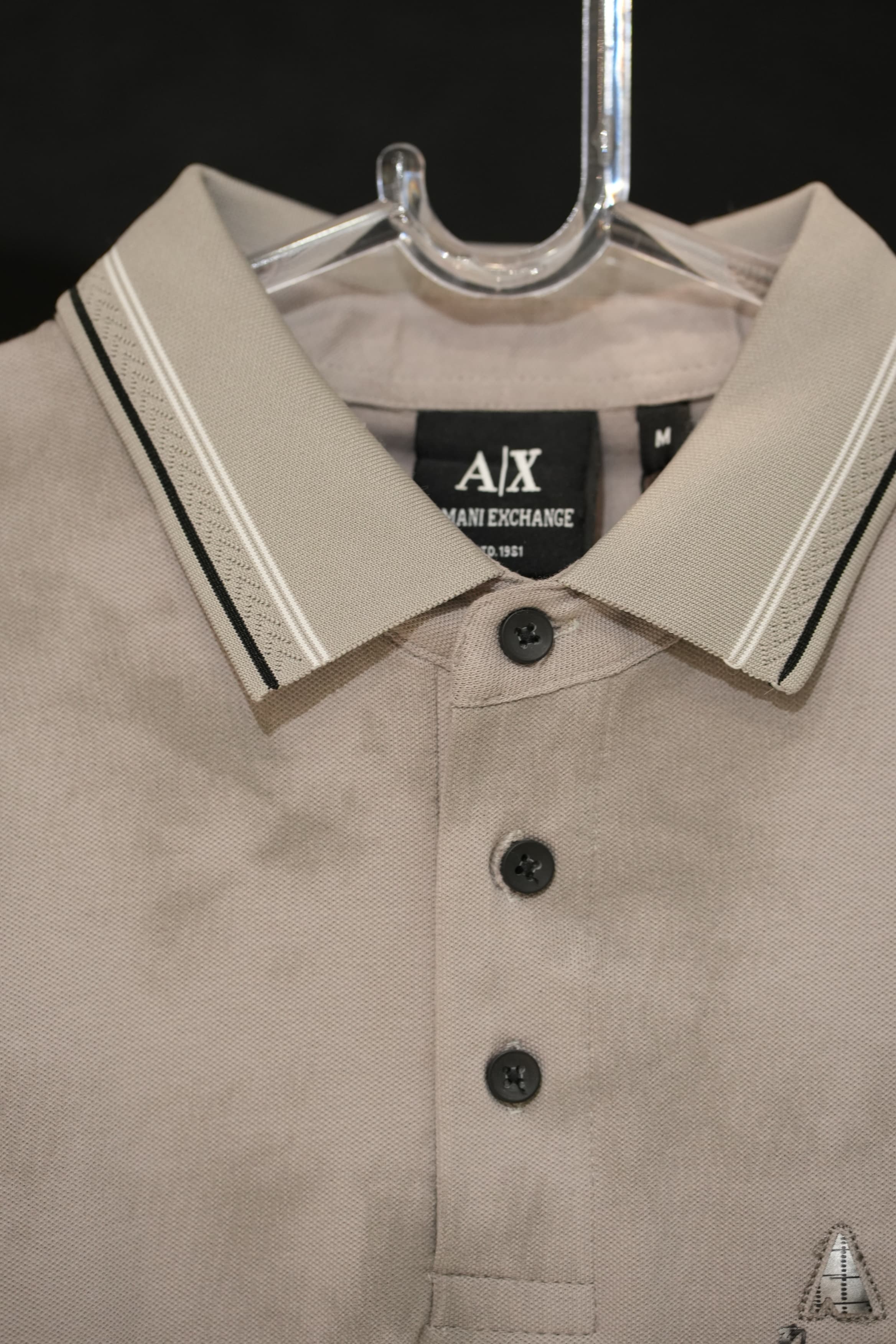 Retro Wardrobe Stone Beige Washed Tipped Polo T-Shirt