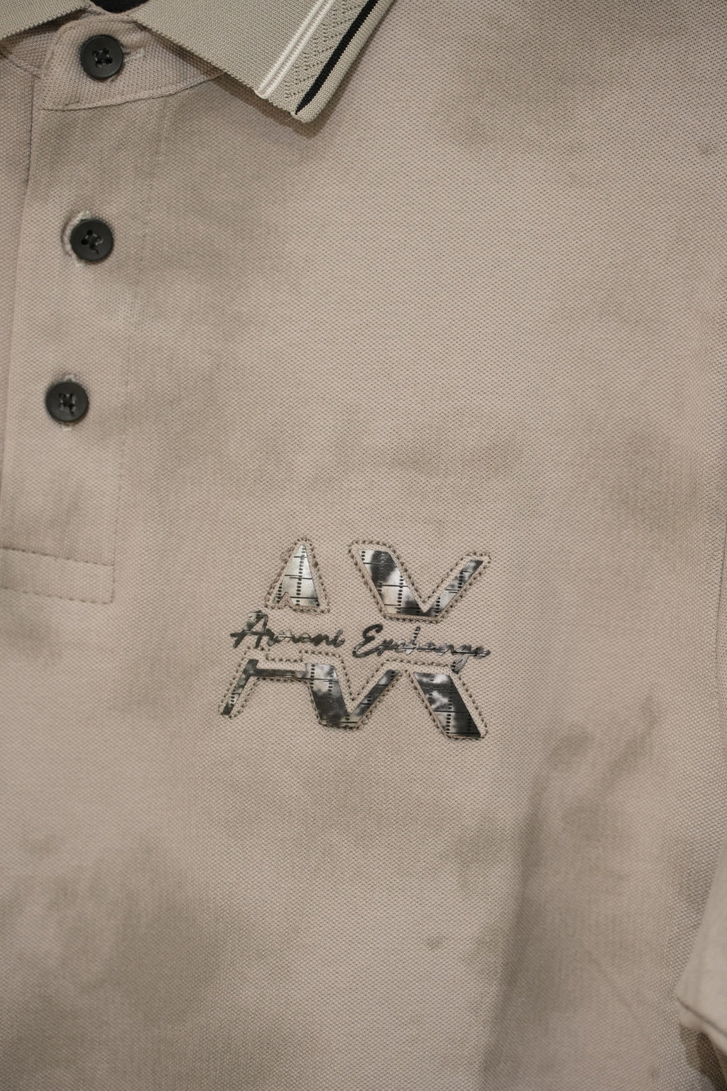 Retro Wardrobe Stone Beige Washed Tipped Polo T-Shirt