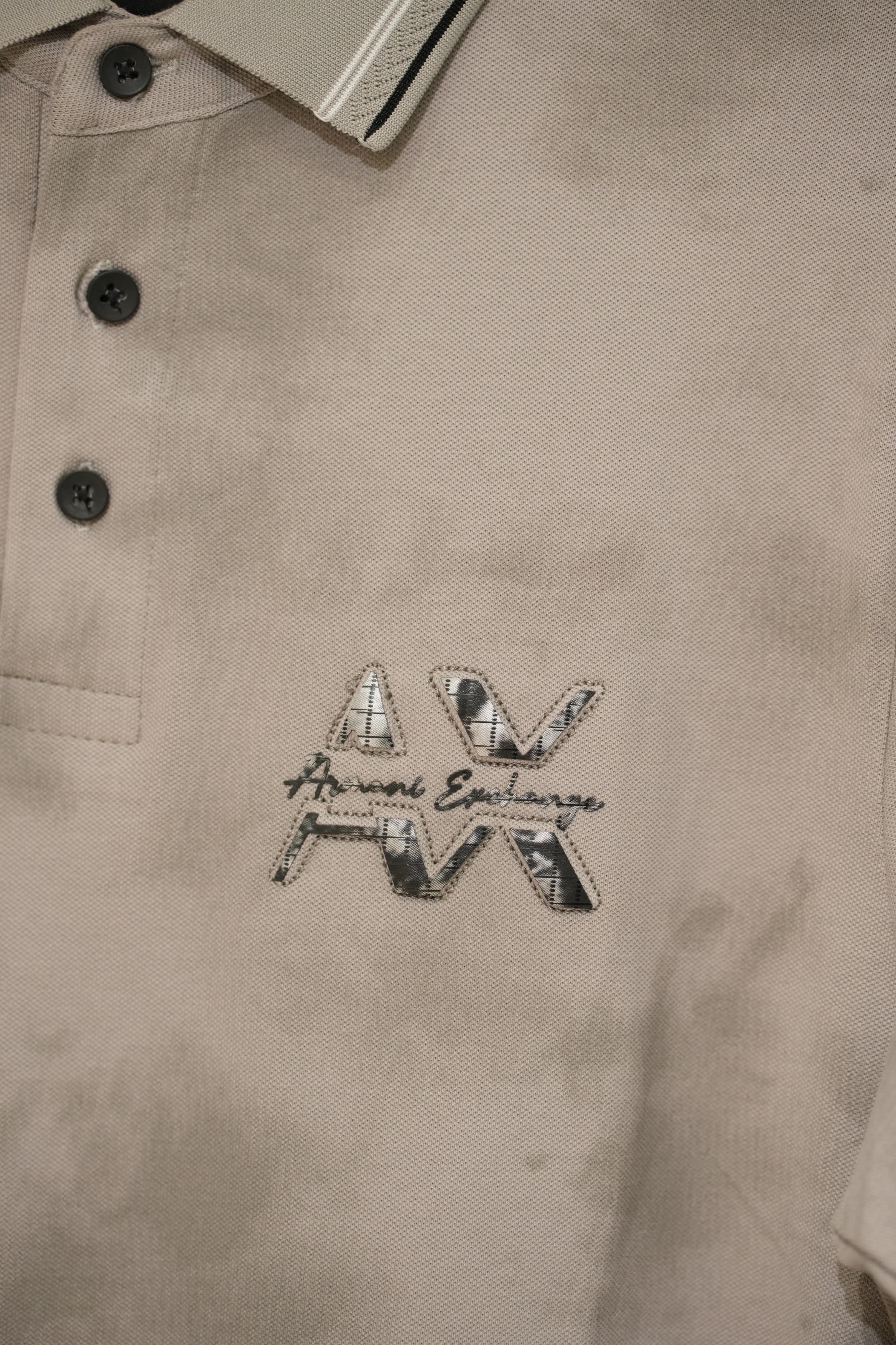 Retro Wardrobe Stone Beige Washed Tipped Polo T-Shirt