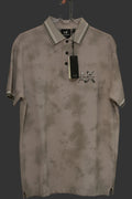 Retro Wardrobe Stone Beige Washed Tipped Polo T-Shirt