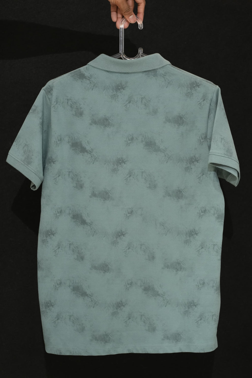 Retro Wardrobe Sage Green Smoke Camo Polo T-Shirt