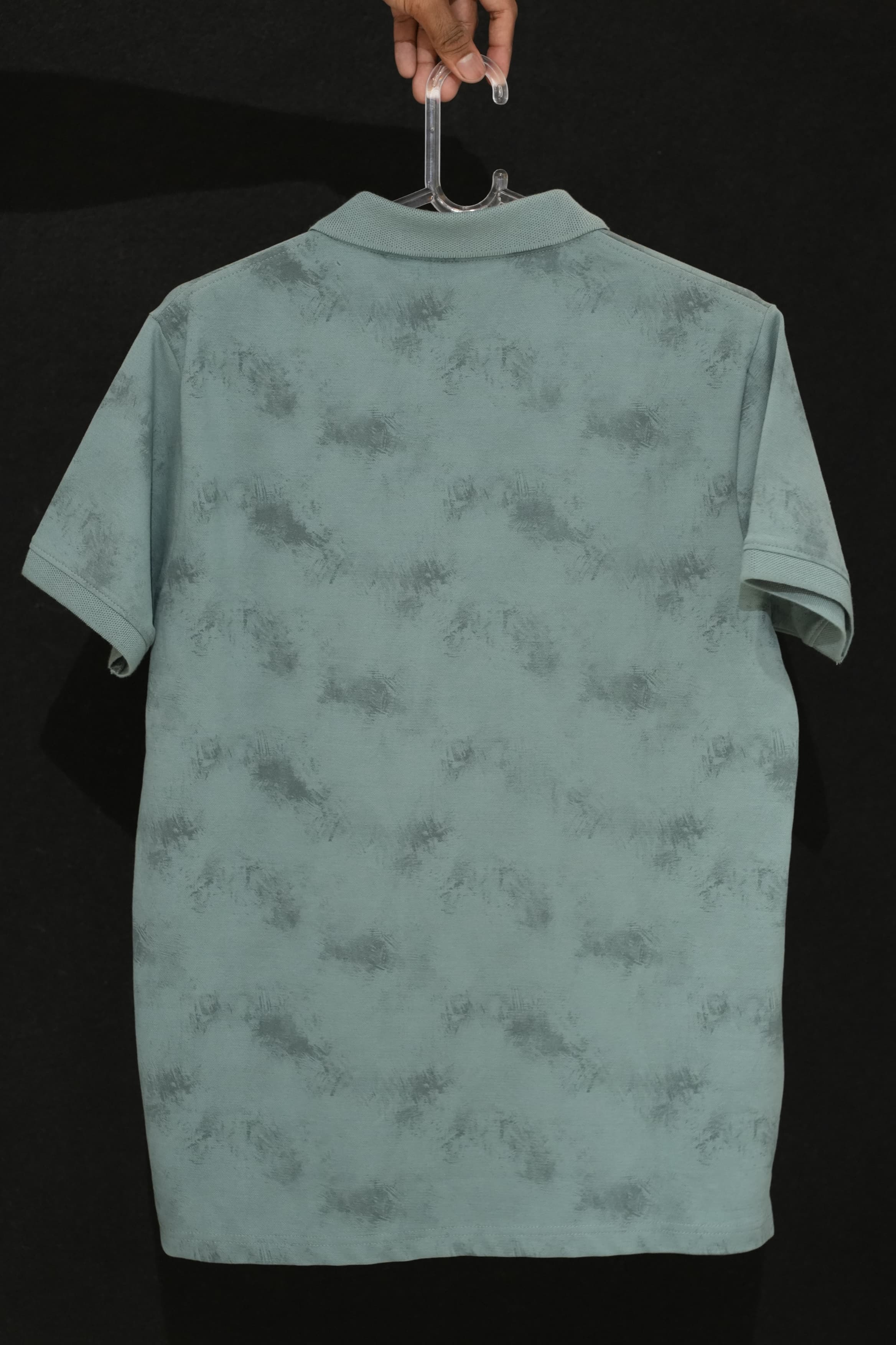 Retro Wardrobe Sage Green Smoke Camo Polo T-Shirt