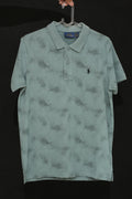 Retro Wardrobe Sage Green Smoke Camo Polo T-Shirt