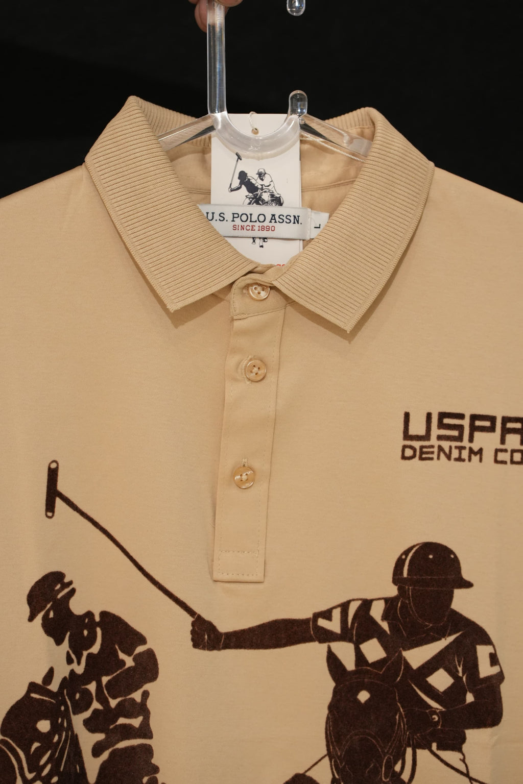 Retro Wardrobe USPA Big Polo Graphic Print Polo T-Shirt