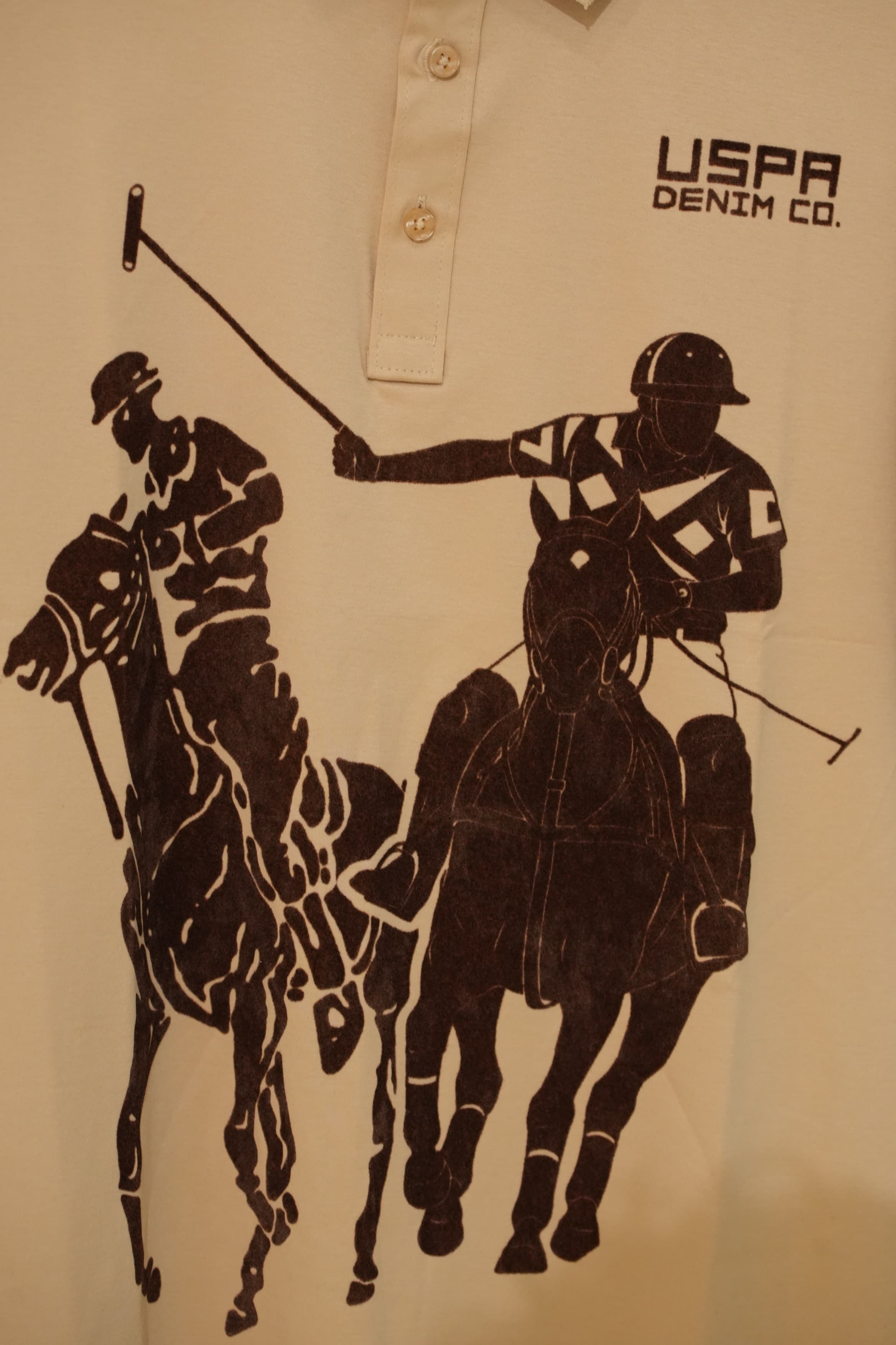 Retro Wardrobe USPA Big Polo Graphic Print Polo T-Shirt