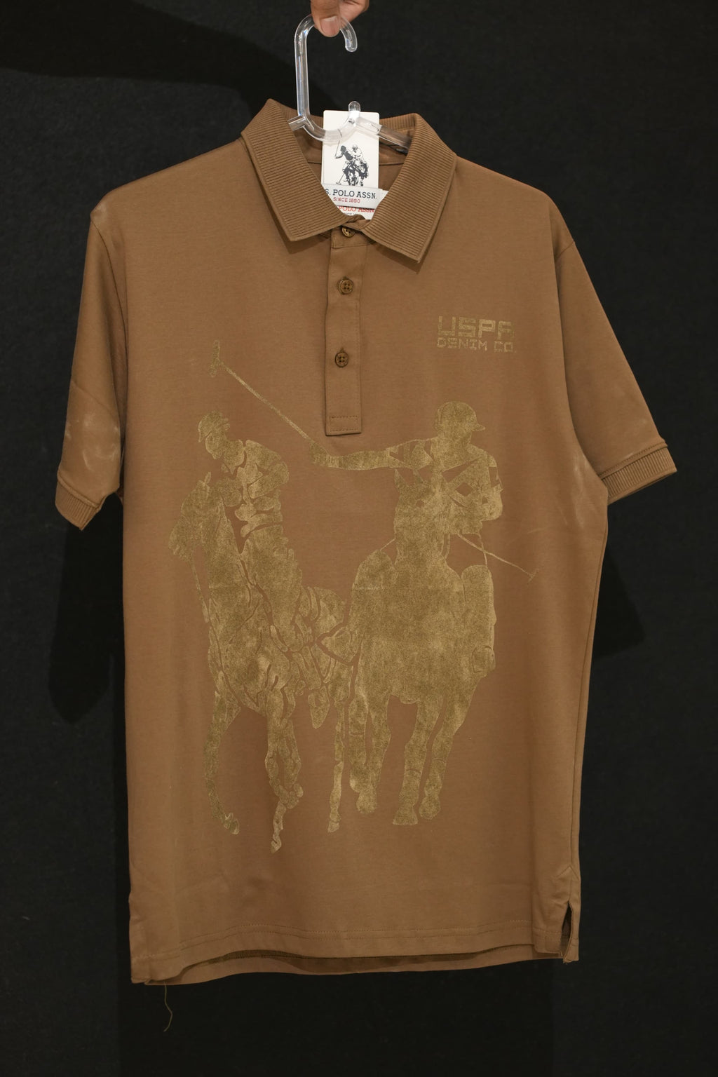 Retro Wardrobe USPA Big Polo Graphic Print Polo T-Shirt